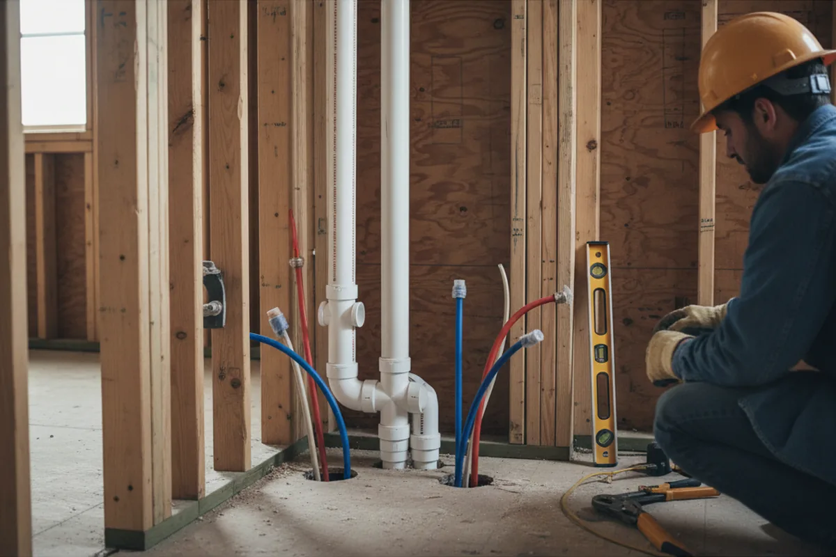 Drain and supply rough-in during Toilet Repair and Installation in Tryon